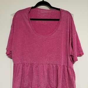 American Eagle Pink Peplum Top